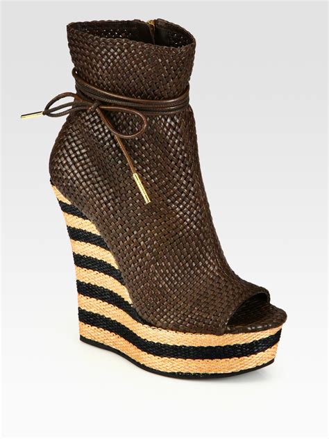 burberry brown wedges|burberry wedge boots women.